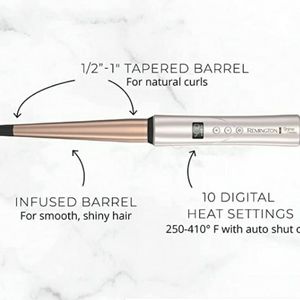 Remington Shine Series 1/2"-1" Tapered Curling Wand - Rose Gold/White